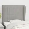 Image de vidaXL Tête de lit avec oreilles Gris clair 83x23x118/128 cm Tissu