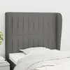 Image de vidaXL Tête de lit avec oreilles Gris foncé 83x23x118/128 cm Tissu