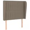 Image de vidaXL Hoofdbord met randen 83x23x118/128 cm stof taupe