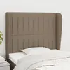 Image de vidaXL Tête de lit avec oreilles Taupe 83x23x118/128 cm Tissu