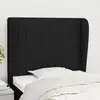 Image de vidaXL Tête de lit avec oreilles Noir 93x23x118/128 cm Tissu