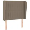 Image de vidaXL Tête de Lit avec Oreilles Meuble de Chambre à Coucher Accessoire de Lit Simple Tête de Cadre de Lit Intérieur Taupe 93x23x118/128 cm Tissu