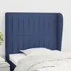 Image de vidaXL Tête de lit avec oreilles Bleu 93x23x118/128 cm Tissu