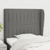 Image de vidaXL Tête de lit avec oreilles Gris foncé 103x23x118/128 cm Tissu