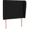 Image de vidaXL Tête de lit avec oreilles Noir 103x23x118/128 cm Tissu