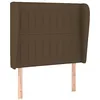 Image de vidaXL Tête de lit avec oreilles Marron foncé 103x23x118/128 cm Tissu