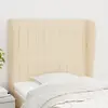 Image de vidaXL Tête de lit avec oreilles Crème 103x23x118/128 cm Tissu