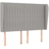 Image de vidaXL Tête de lit avec oreilles Gris clair 147x23x118/128 cm Tissu
