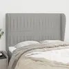 Image de vidaXL Tête de lit avec oreilles Gris clair 147x23x118/128 cm Tissu