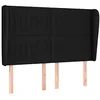 Image de vidaXL Tête de lit avec oreilles Noir 147x23x118/128 cm Tissu