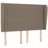 Image de vidaXL Tête de lit avec oreilles Taupe 147x23x118/128 cm Tissu