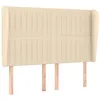 Image de vidaXL Tête de lit avec oreilles Crème 147x23x118/128 cm Tissu
