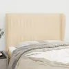 Image de vidaXL Tête de lit avec oreilles Crème 147x23x118/128 cm Tissu