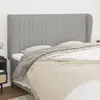 Image de vidaXL Tête de lit avec oreilles Gris clair 163x23x118/128 cm Tissu