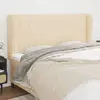 Image de vidaXL Tête de lit avec oreilles Crème 163x23x118/128 cm Tissu