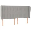 Image de vidaXL Tête de lit avec oreilles Gris clair 203x23x118/128 cm Tissu