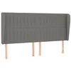 Image de vidaXL Tête de lit avec oreilles Gris foncé 203x23x118/128 cm Tissu