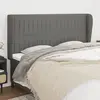 Image de vidaXL Tête de lit avec oreilles Gris foncé 203x23x118/128 cm Tissu