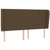 Image de vidaXL Tête de lit avec oreilles Marron foncé 203x23x118/128 cm Tissu