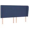 Image de vidaXL Tête de lit avec oreilles Bleu 203x23x118/128 cm Tissu