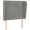 Image de vidaXL Tête de lit avec oreilles Gris clair 93x23x118/128 cm Velours