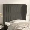 Image de vidaXL Tête de lit avec oreilles Gris foncé 93x23x118/128 cm Velours