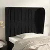 Image de vidaXL Tête de lit avec oreilles Noir 93x23x118/128 cm Velours