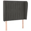 Image de vidaXL Tête de lit avec oreilles Gris foncé 103x23x118/128 cm Velours