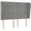 Image de vidaXL Tête de lit avec oreilles Gris clair 147x23x118/128 cm Velours