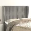 Image de vidaXL Tête de lit avec oreilles Gris clair 147x23x118/128 cm Velours