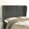Image de vidaXL Tête de lit avec oreilles Gris foncé 147x23x118/128 cm Velours