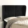 Image de vidaXL Tête de lit avec oreilles Noir 147x23x118/128 cm Velours