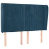 Image de vidaXL Tête de lit avec oreilles Bleu foncé 147x23x118/128 cm Velours