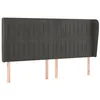 Image de vidaXL Tête de lit avec oreilles Gris foncé 163x23x118/128 cm Velours