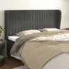 Image de vidaXL Tête de lit avec oreilles Gris foncé 163x23x118/128 cm Velours