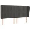 Image de vidaXL Tête de lit avec oreilles Gris foncé 183x23x118/128 cm Velours