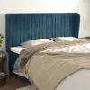 Image de vidaXL Tête de lit avec oreilles Bleu foncé 183x23x118/128 cm Velours