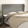 Image de vidaXL Tête de lit avec oreilles Gris clair 203x23x118/128 cm Velours