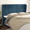 Image de vidaXL Tête de lit avec oreilles Bleu foncé 203x23x118/128 cm Velours