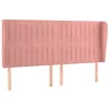 Image de vidaXL Tête de lit avec oreilles Rose 203x23x118/128 cm Velours