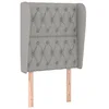 Image de vidaXL Tête de lit avec oreilles Gris clair 83x23x118/128 cm Tissu
