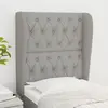 Image de vidaXL Tête de lit avec oreilles Gris clair 83x23x118/128 cm Tissu