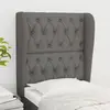 Image de vidaXL Tête de lit avec oreilles Gris foncé 83x23x118/128 cm Tissu