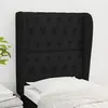 Image de vidaXL Tête de lit avec oreilles Noir 83x23x118/128 cm Tissu