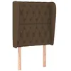 Image de vidaXL Hoofdbord met randen 83x23x118/128 cm stof donkerbruin