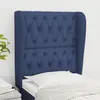 Image de vidaXL Tête de lit avec oreilles Bleu 83x23x118/128 cm Tissu