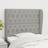 Image de vidaXL Tête de lit avec oreilles Gris clair 93x23x118/128 cm Tissu