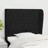 Image de vidaXL Tête de lit avec oreilles Noir 93x23x118/128 cm Tissu