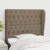 Image de vidaXL Tête de lit avec oreilles Taupe 93x23x118/128 cm Tissu
