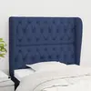 Image de vidaXL Tête de lit avec oreilles Bleu 93x23x118/128 cm Tissu